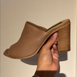 Natural leather mule heels size 9
